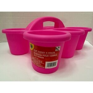 Teaching Tree Pink Cup Caddy 6 Holes Plastic Classroom Art Supply Organizer